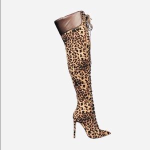 💥New Liliana Leopard Thigh High Boots
